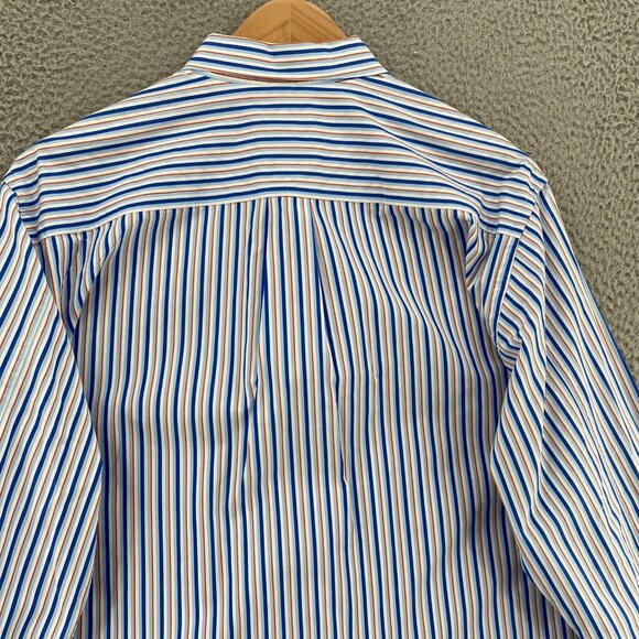 Tommy Bahama Shirt Mens Extra Large Blue Striped Button Collared Long Sleeves - Picture 4 of 11